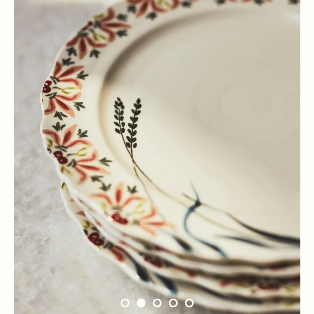 Anthropologie Mimi Thorrison Italian Hours Salad Plates, set of 4